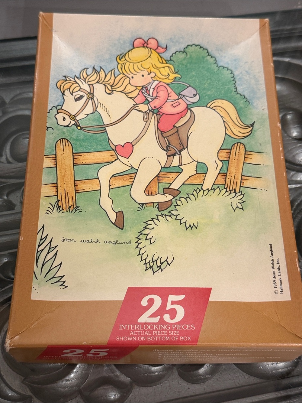 Vintage 1989 Joan Walsh Anglund 25 Piece Puzzle Fancy Free Horse Girl Cute